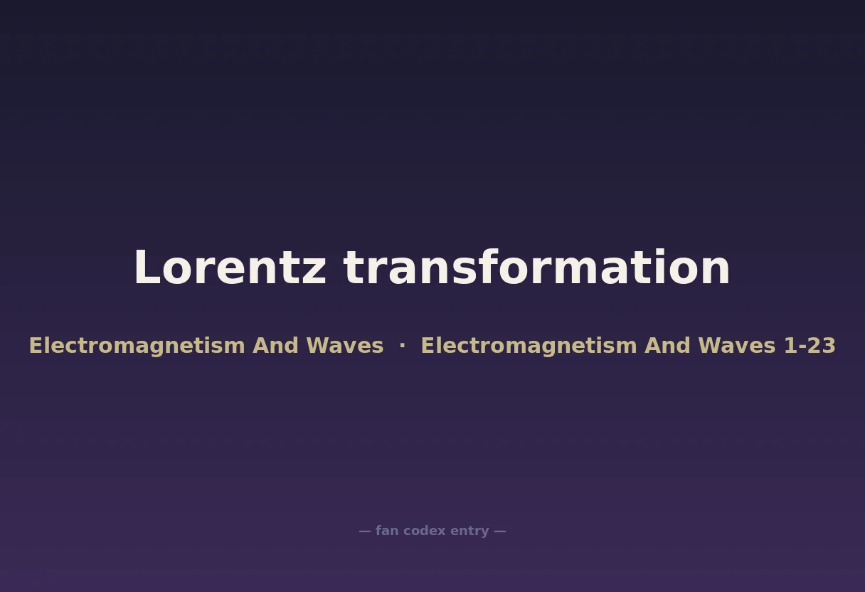 Lorentz transformation