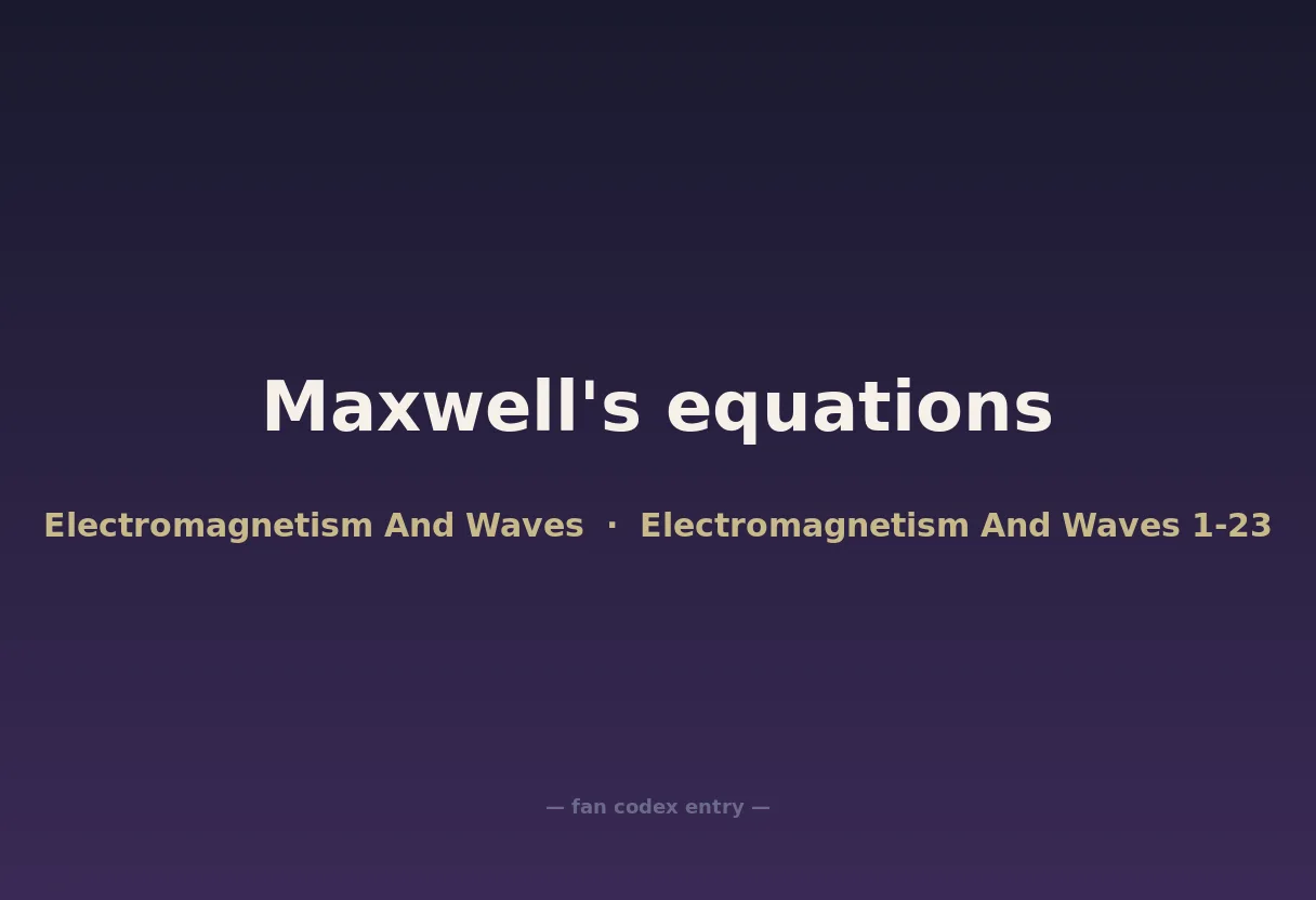 Maxwell's equations